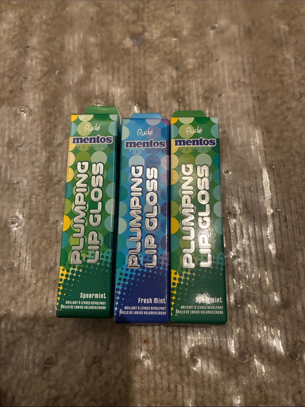 RUDE Mentos Plumping Lip Gloss - Green & Blue Packaging (Spearmint, Fresh Mint)